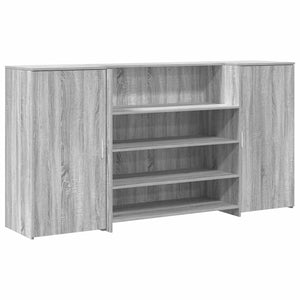 vidaXL Reception Desk Grey Sonoma 200x50x103.5 cm Engineered Wood