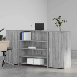 vidaXL Reception Desk Grey Sonoma 200x50x103.5 cm Engineered Wood