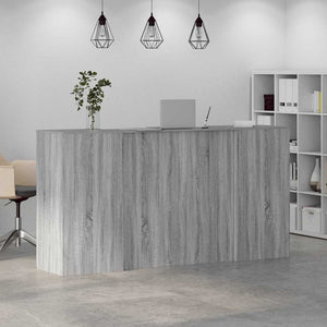 vidaXL Reception Desk Grey Sonoma 200x50x103.5 cm Engineered Wood