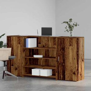 vidaXL Reception Desk Old Wood 200x50x103.5 cm Engineered Wood