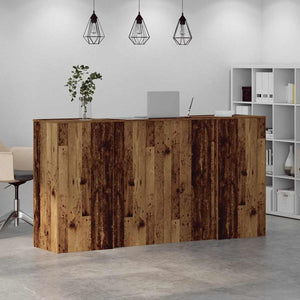 vidaXL Reception Desk Old Wood 200x50x103.5 cm Engineered Wood