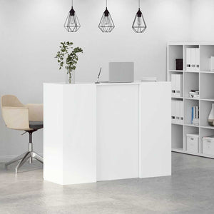 vidaXL Reception Desk White 135x50x103.5 cm Engineered Wood