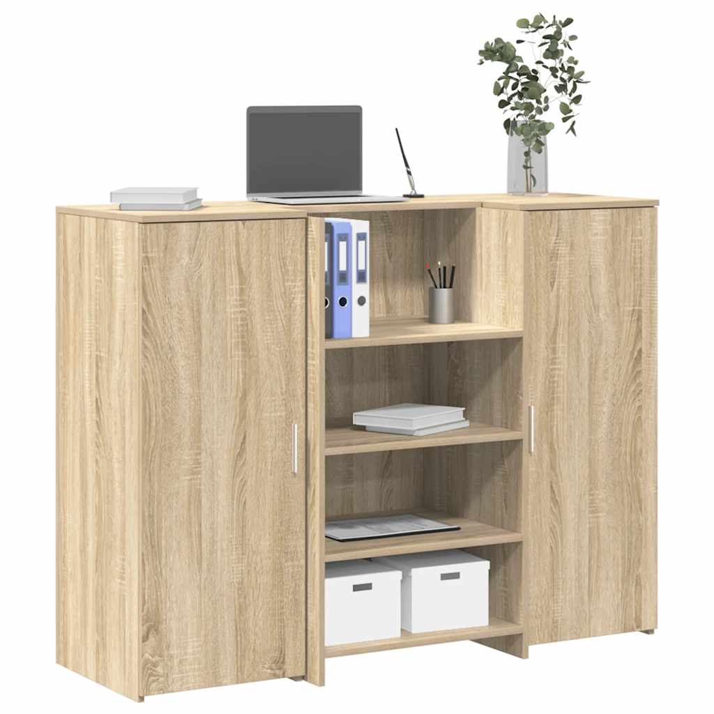 vidaXL Reception Desk Sonoma Oak 135x50x103.5 cm Engineered Wood