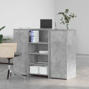 vidaXL Reception Desk Concrete Grey 135x50x103.5 cm Engineered Wood