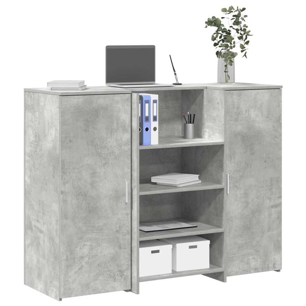 vidaXL Reception Desk Concrete Grey 135x50x103.5 cm Engineered Wood