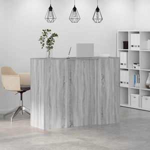 vidaXL Reception Desk Grey Sonoma 135x50x103.5 cm Engineered Wood