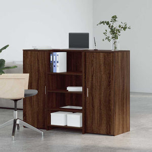 vidaXL Reception Desk Brown Oak 135x50x103.5 cm Engineered Wood