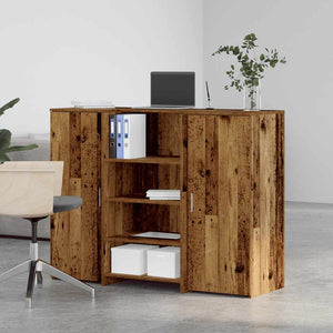 vidaXL Reception Desk Old Wood 135x50x103.5 cm Engineered Wood