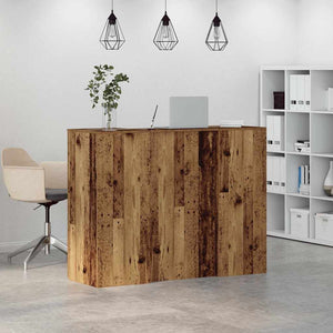 vidaXL Reception Desk Old Wood 135x50x103.5 cm Engineered Wood