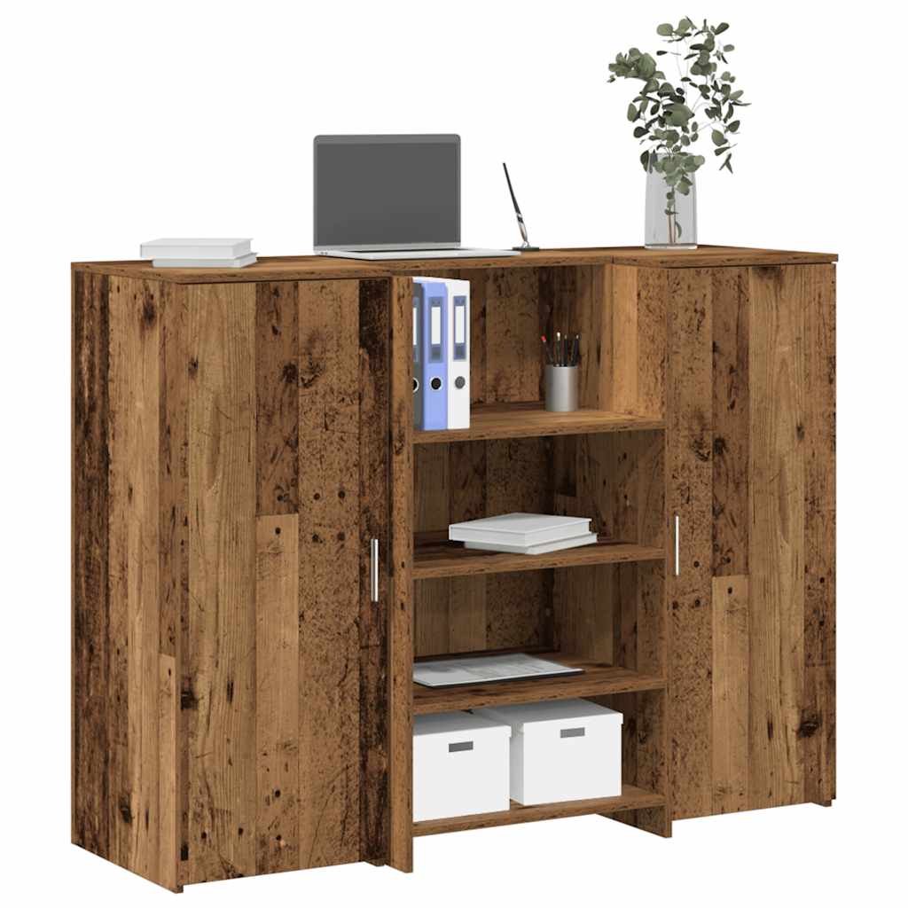 vidaXL Reception Desk Old Wood 135x50x103.5 cm Engineered Wood