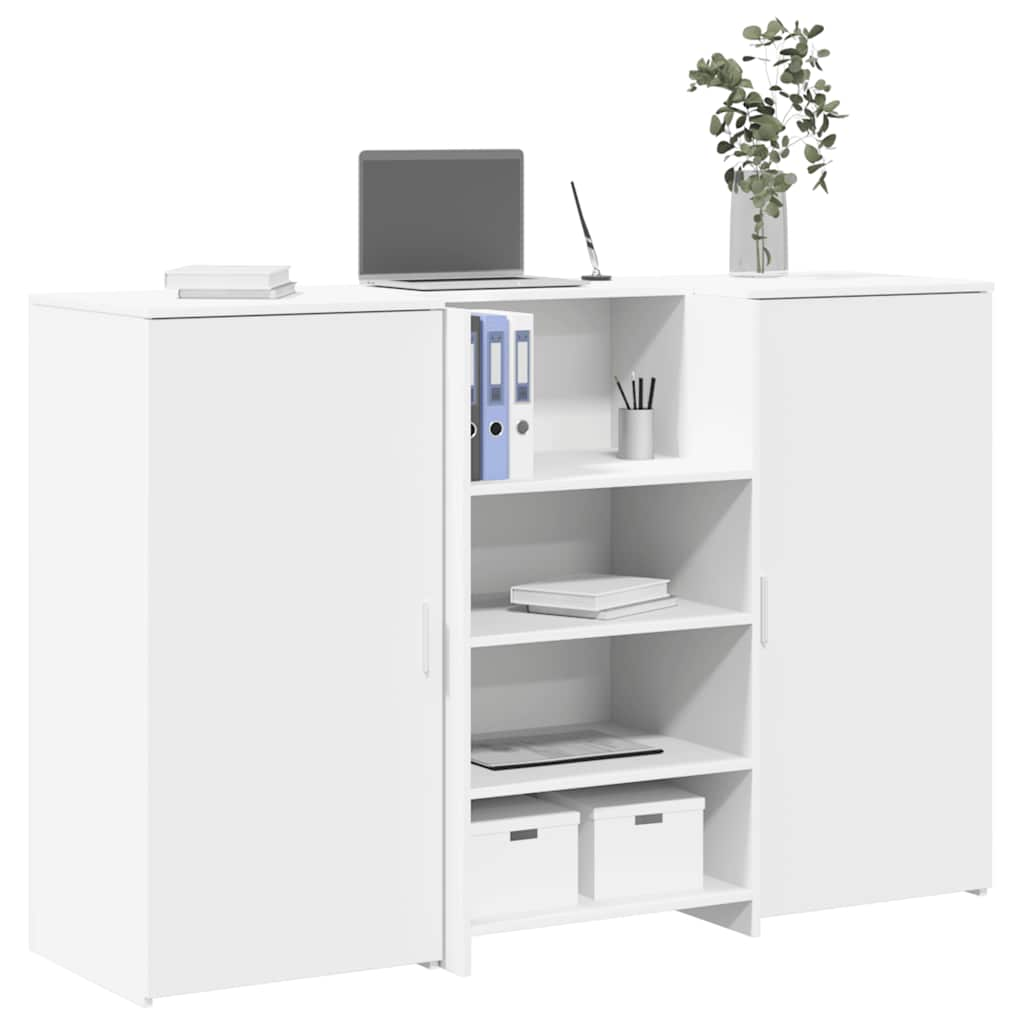 vidaXL Reception Desk White 155x50x103.5 cm Engineered Wood