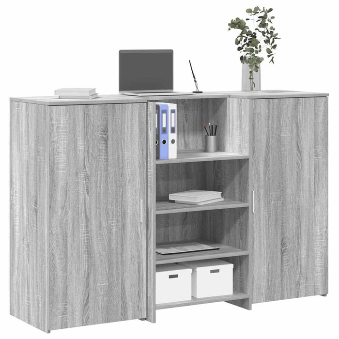 vidaXL Reception Desk Grey Sonoma 155x50x103.5 cm Engineered Wood