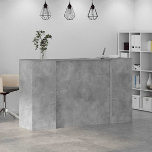 vidaXL Reception Desk Concrete Grey 180x50x103.5 cm Engineered Wood