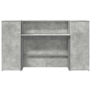 vidaXL Reception Desk Concrete Grey 180x50x103.5 cm Engineered Wood