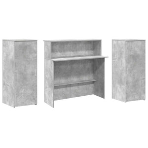 vidaXL Reception Desk Concrete Grey 180x50x103.5 cm Engineered Wood