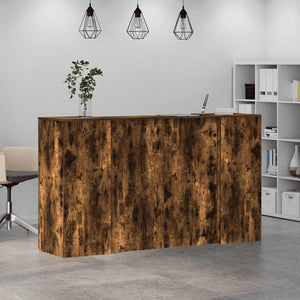 vidaXL Reception Desk Smoked Oak 180x50x103.5 cm Engineered Wood