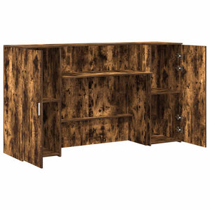 vidaXL Reception Desk Smoked Oak 180x50x103.5 cm Engineered Wood