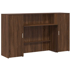 vidaXL Reception Desk Brown Oak 180x50x103.5 cm Engineered Wood