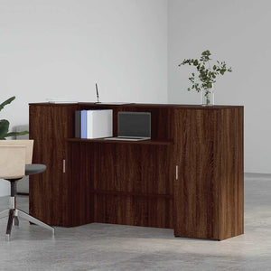 vidaXL Reception Desk Brown Oak 180x50x103.5 cm Engineered Wood