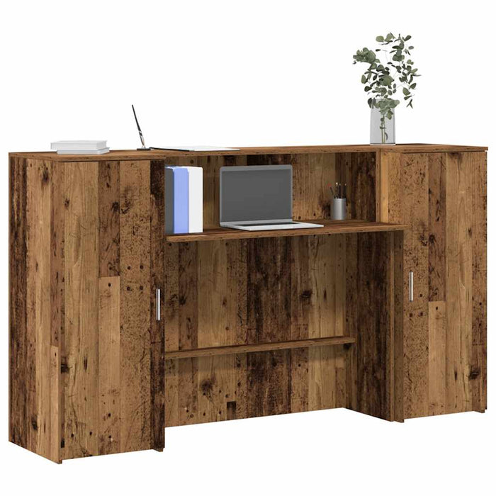 vidaXL Reception Desk Old Wood 180x50x103.5 cm Engineered Wood