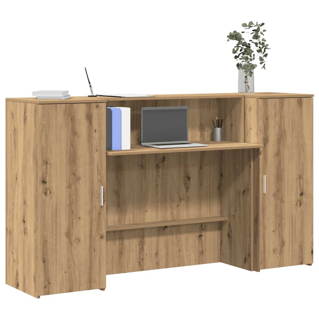 vidaXL Reception Desk Artisan Oak 180x50x103.5 cm Engineered Wood