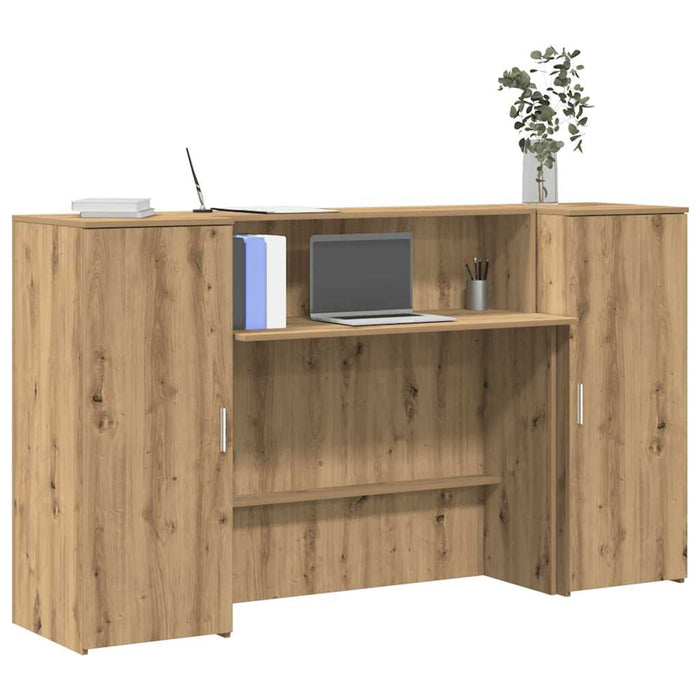 vidaXL Reception Desk Artisan Oak 180x50x103.5 cm Engineered Wood