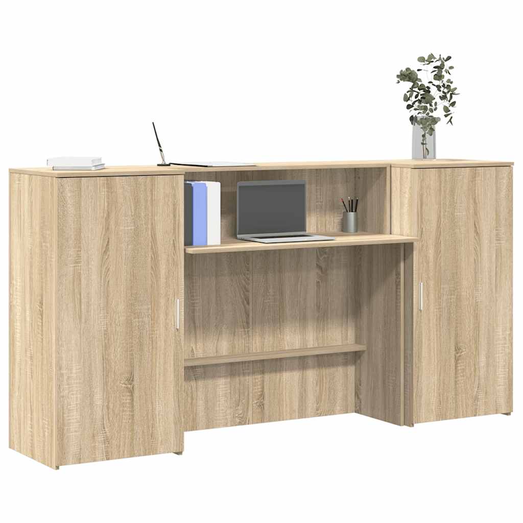 vidaXL Reception Desk Sonoma Oak 200x50x103.5 cm Engineered Wood