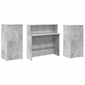 vidaXL Reception Desk Concrete Grey 200x50x103.5 cm Engineered Wood