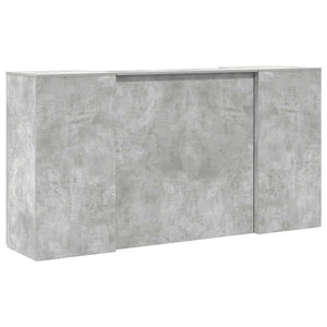 vidaXL Reception Desk Concrete Grey 200x50x103.5 cm Engineered Wood