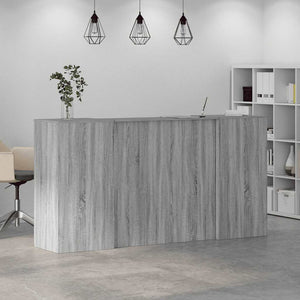 vidaXL Reception Desk Grey Sonoma 200x50x103.5 cm Engineered Wood