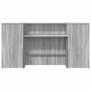 vidaXL Reception Desk Grey Sonoma 200x50x103.5 cm Engineered Wood