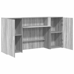 vidaXL Reception Desk Grey Sonoma 200x50x103.5 cm Engineered Wood