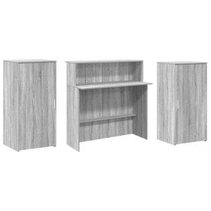 vidaXL Reception Desk Grey Sonoma 200x50x103.5 cm Engineered Wood