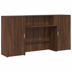 vidaXL Reception Desk Brown Oak 200x50x103.5 cm Engineered Wood