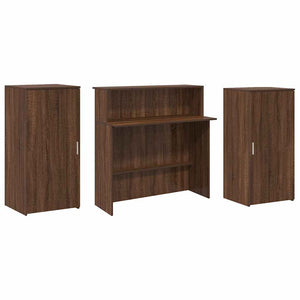 vidaXL Reception Desk Brown Oak 200x50x103.5 cm Engineered Wood