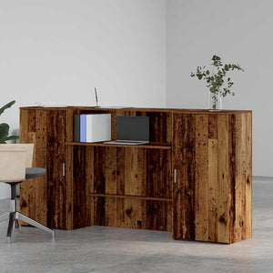 vidaXL Reception Desk Old Wood 200x50x103.5 cm Engineered Wood