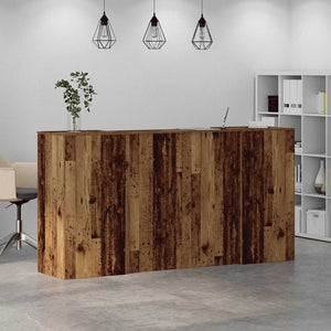 vidaXL Reception Desk Old Wood 200x50x103.5 cm Engineered Wood