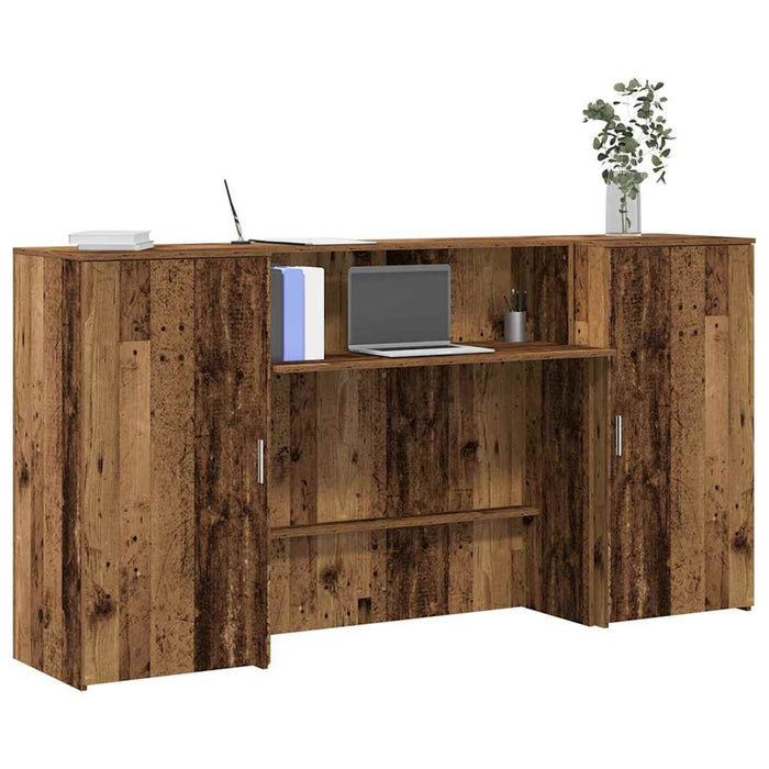 vidaXL Reception Desk Old Wood 200x50x103.5 cm Engineered Wood