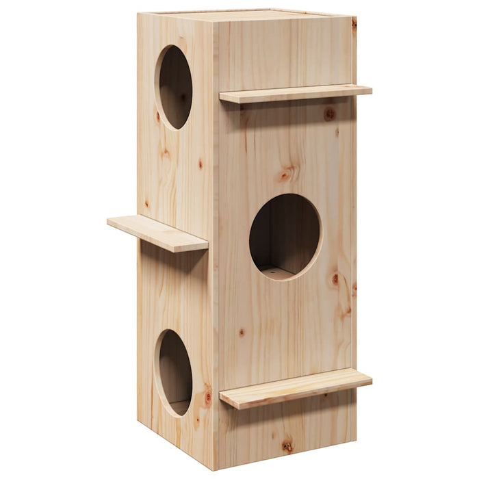 vidaXL Cat House 43x43x90 cm Solid Wood Pine