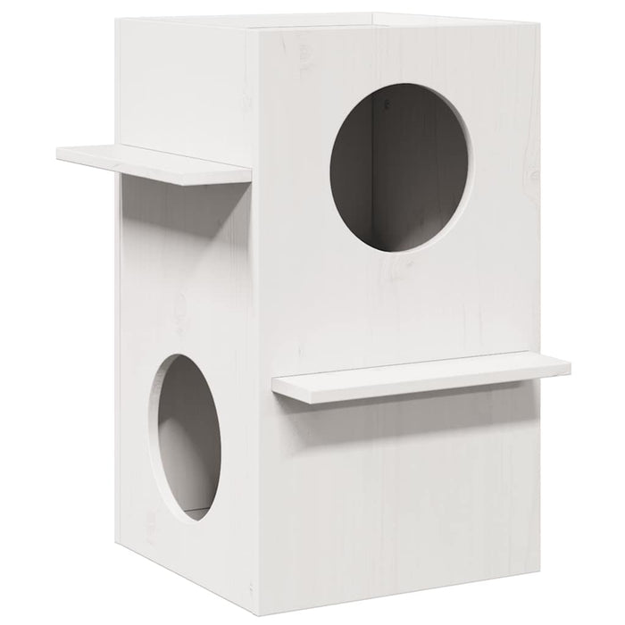 vidaXL Cat House White 43x43x60 cm Solid Wood Pine