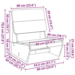 vidaXL Garden Chairs 2 pcs 60x64x70.5 cm Impregnated Wood Pine