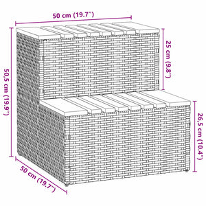 vidaXL Hot Tub Step Black 50x50x50.5 cm Poly Rattan and Solid Acacia