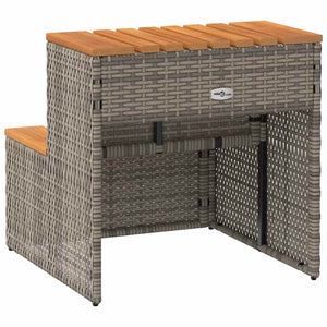 vidaXL Hot Tub Step Grey 50x50x50.5 cm Poly Rattan and Solid Acacia