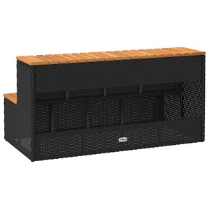 vidaXL Hot Tub Step Black 100x50x50.5 cm Poly Rattan and Solid Acacia