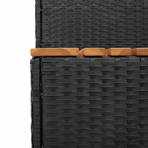 vidaXL Hot Tub Step Black 100x50x50.5 cm Poly Rattan and Solid Acacia