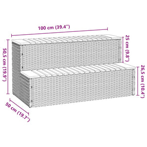 vidaXL Hot Tub Step Black 100x50x50.5 cm Poly Rattan and Solid Acacia