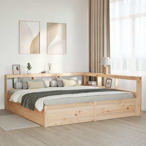 vidaXL Bookcase Bed without Mattress 200x200cm Solid Wood Pine