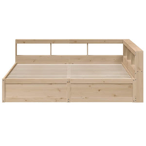 vidaXL Bookcase Bed without Mattress 200x200cm Solid Wood Pine