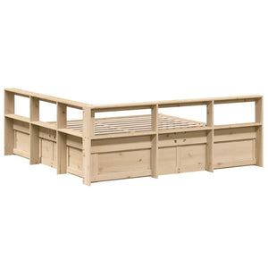 vidaXL Bookcase Bed without Mattress 200x200cm Solid Wood Pine