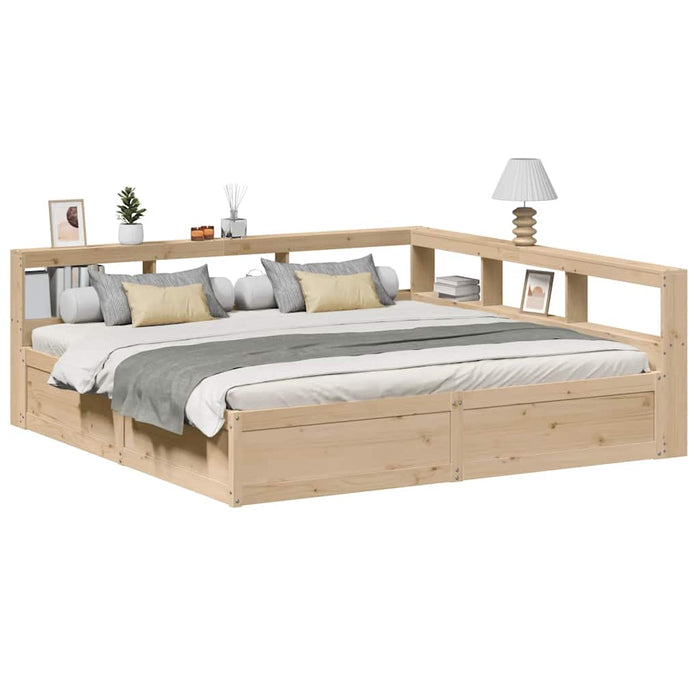 vidaXL Bookcase Bed without Mattress 200x200cm Solid Wood Pine